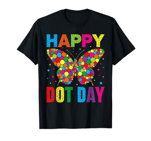 Happy Dot Day Schmetterling Polka Dot Kunst Studenten Mädchen Jungen T-Shirt von Mab Polka Dot Lovers Happy Dot Day Girls Kids Boys