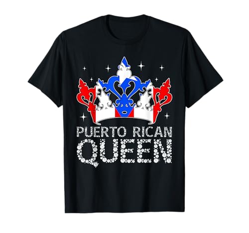Puertoricanische Königin Boricua-Flagge Puerto Rico Pride Damen und Mädchen T-Shirt von Mab Puerto Rico National Hispanic Heritage Month