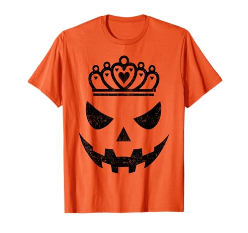 Jack O Laterne Kürbis Gesicht Prinzessin Krone Halloween Mädchen T-Shirt von Mab Pumpkin Happy Halloween Costume Day Boys Girls