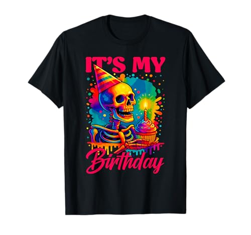 It's My Birthday Skelett Tie Dye Halloween Kostüm Tag Kinder T-Shirt It's My Birthday Skelett Tie Dye Halloween Kostüm Tag Kinder T-Shirt von Mab Skeleton Birthday Party Halloween Costume Day