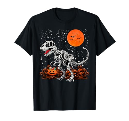 Lustiges T Rex Dinosaurier Skelett & Kürbis Halloween Tag Jungen T-Shirt Lustiges T Rex Dinosaurier Skelett & Kürbis Halloween Tag Jungen T-Shirt von Mab T Rex Dinosaur Lovers Halloween Costume Day