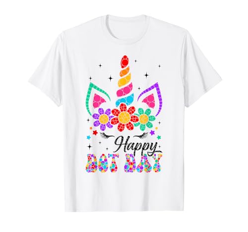Niedliche Einhorn-Liebhaber Polka Dot Art Student Happy Dot Day Kinder T-Shirt von Mab Unicorn Lovers Happy Dot Day Girls Kids Boys