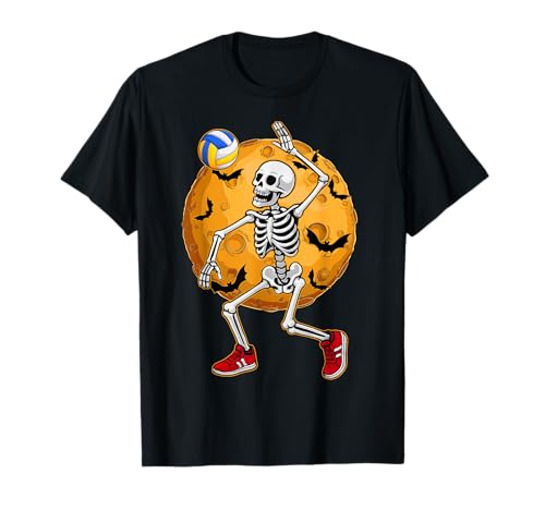 Volleyballspieler Skelett mit Mond Halloween Kostüm Jungen T-Shirt Volleyballspieler Skelett mit Mond Halloween Kostüm Jungen T-Shirt von Mab Volleyball Lovers Happy Halloween Costume Day