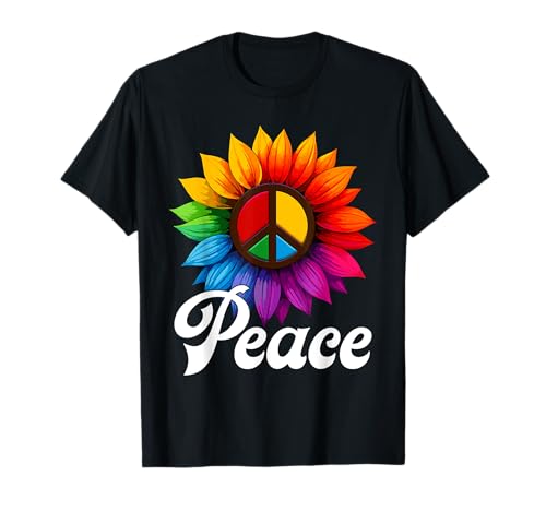 Retro Weltfriedenstag Friedenszeichen Sonnenblume Tag des Friedens Kinder T-Shirt von Mab World Peace Day International Day Of Peace Tee