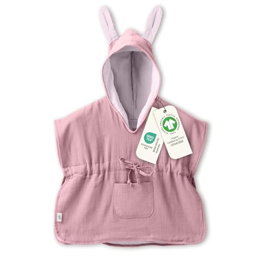 Mababu Badeponcho Baby & Kinder EXTRA weich (100% Bio-Baumwolle) | Kinder Badeponcho 1-7 Jahre| Handtuch Poncho Baby mit Hasenohren & Geschenkverpackung | Baby Poncho Badetuch & Badeponcho Kinder von Mababu