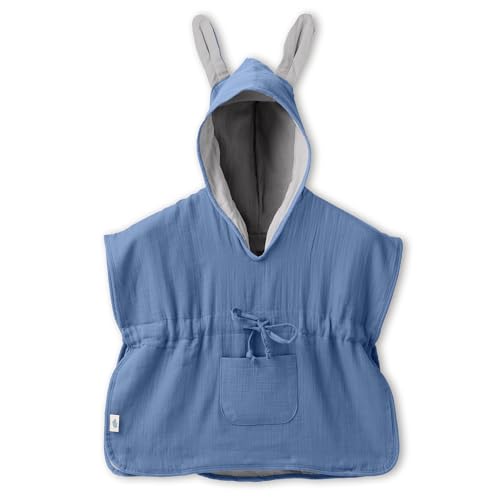 Mababu Badeponcho Baby & Kinder EXTRA weich (100% Bio-Baumwolle) | Kinder Badeponcho 1-7 Jahre| Handtuch Poncho Baby mit Hasenohren & Geschenkverpackung | Baby Poncho Badetuch & Badeponcho Kinder von Mababu