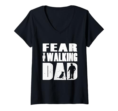 Damen Fear The Walking DAD Gassi gehen mit dem Hund T-Shirt mit V-Ausschnitt Damen Fear The Walking DAD Gassi gehen mit dem Hund T-Shirt mit V-Ausschnitt von Mabanda Fear the walking dad