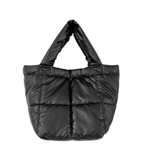 Mabecol Handtasche Puffy Bag Damen Kleine Puffer Beuteltasche Winter Gesteppte Umhängetasche Leicht Puffer Tote Bag (Schwarz) von Mabecol