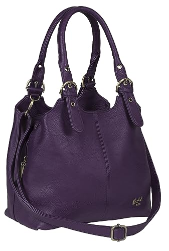 Mabel London Amelia Damen-Handtasche mit mehreren Fächern, mittlere Größe, mehrere Fächer mit langem Schultergurt Gr. One size, deep purple von Mabel London