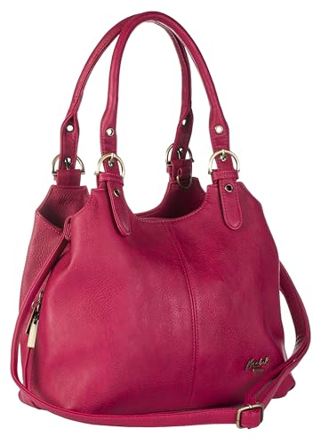 Mabel London Amelia Damen-Handtasche mit mehreren Fächern, mittlere Größe, mehrere Fächer mit langem Schultergurt Gr. One size, rot von Mabel London