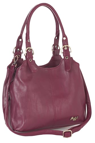 Mabel London Amelia Damen-Handtasche mit mehreren Fächern, mittlere Größe, mehrere Fächer mit langem Schultergurt Gr. One size, weinrot von Mabel London