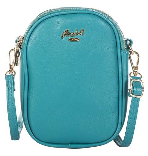 Mabel London Simone gesteppte Umhängetasche für Damen, mit langem Riemen, gesteppt, Design 2 - Türkis von Mabel London