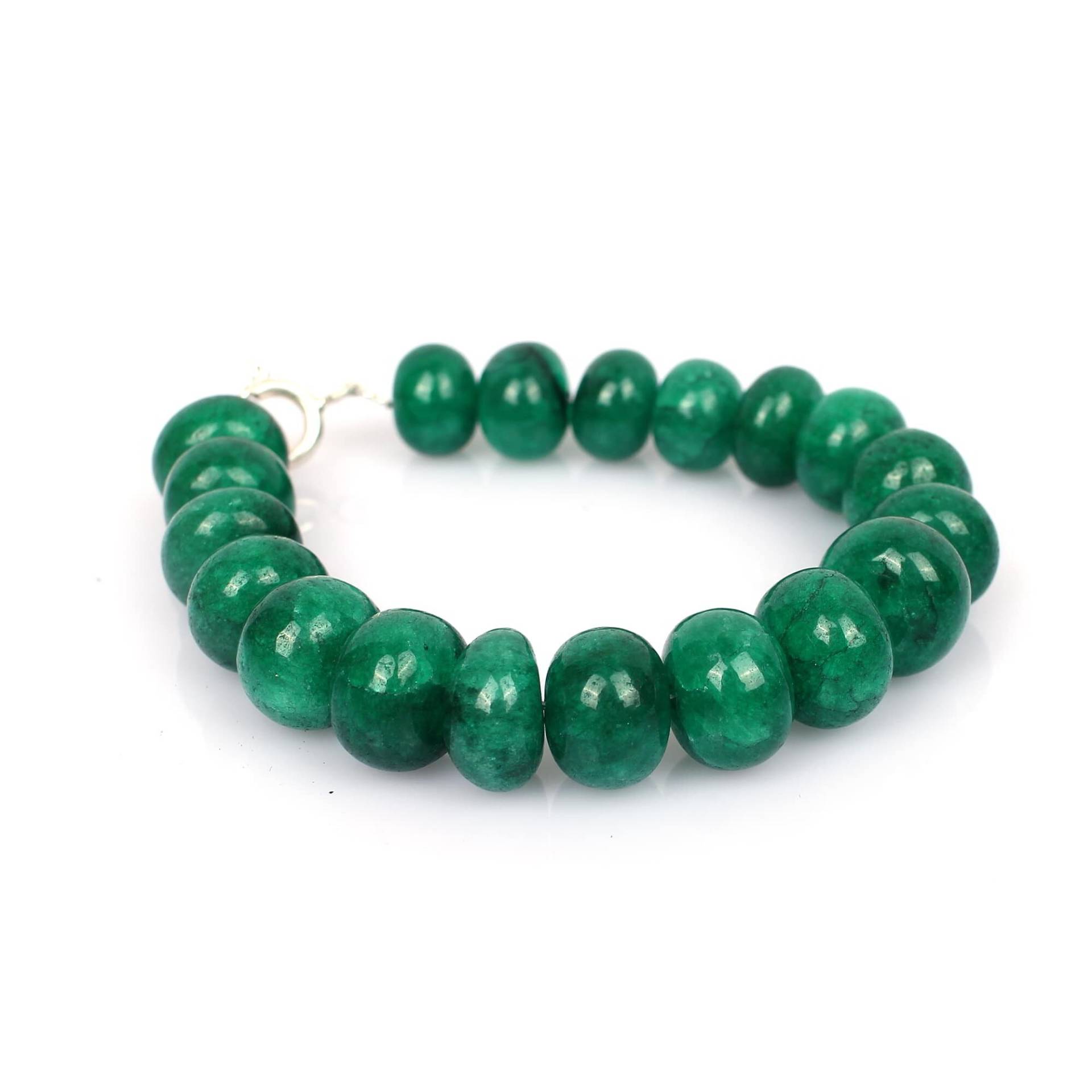 Grünes Jade Perlen Armband, Silberarmband Schmuck, Federringverschluss, Halbedelstein, 925Er Silberarmband, Weihnachtsgeschenke von MabelleStudio