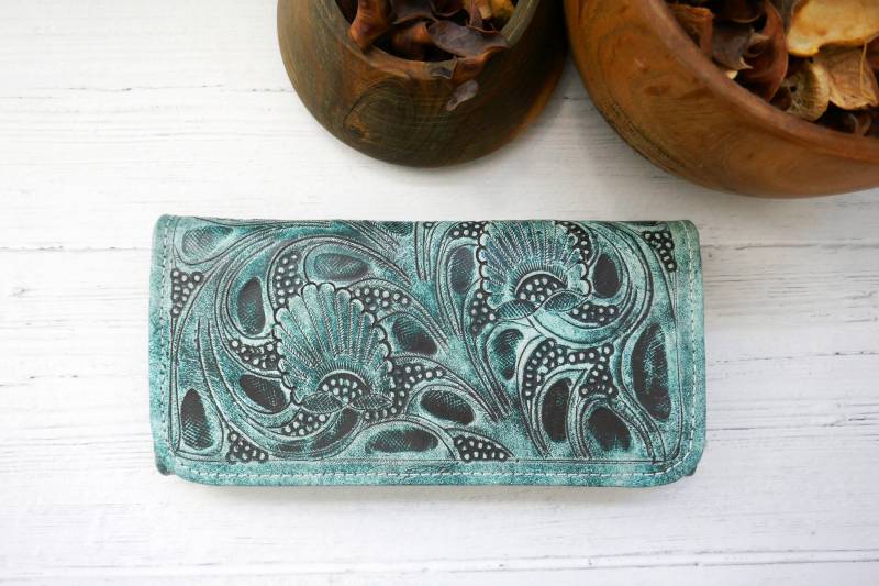 Damen Geldbörsen. Brieftaschen Für Die Frau. Handarbeit. Grün Geldbörsen von Maberick