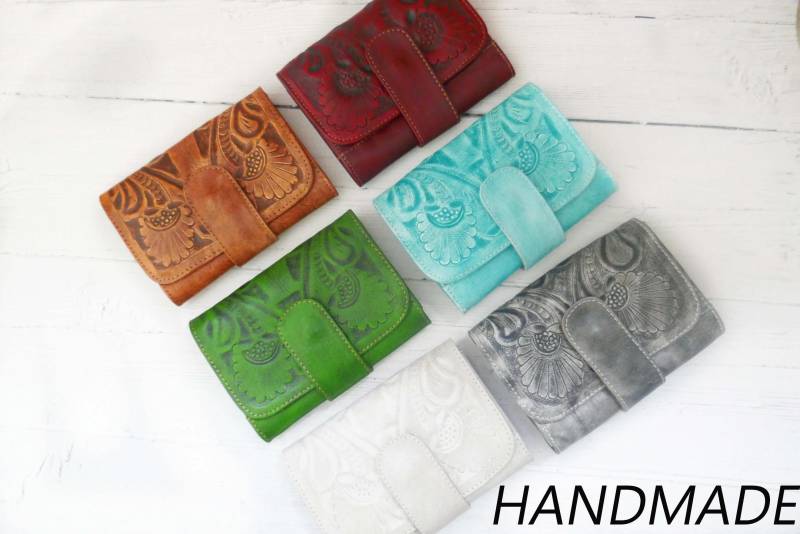 Kleine Handgefertigte Ledergeldbörse Geschenk Für Frauen von Maberick