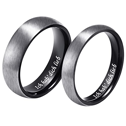 Mabohity Partnerring Silber Elegant, Aus Hochwertigste Titan, Stromlinienförmiges Design gebürstet für Herren, Größe 60 von Mabohity