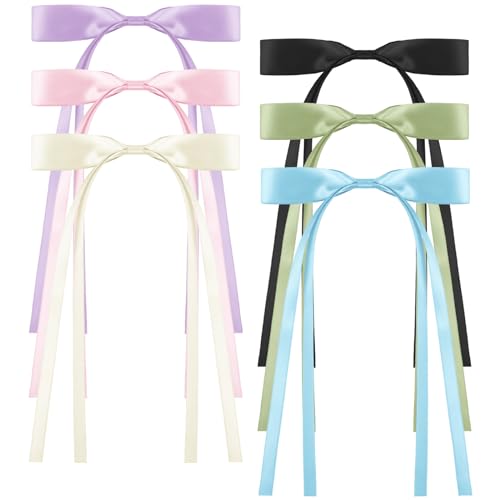 6 Stück Cute Haarschleifen Damen,Mabor Elegante Haarschleife Damen Haarschleifen Clips Mädchen für Treffen mit Freunden Hochzeitsfeiern(6 Farben) von Mabor