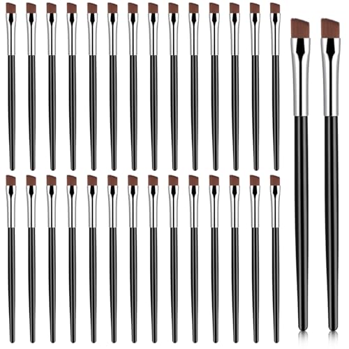 Mabor 30 Stück Kleine Abgewinkelte Augenbrauen Pinsel Weiche Lidschatten Pinsel Makeup Brush Set Augenbrauenbürste für Augenbrauen Augen-Make-up Nasenschatten von Mabor