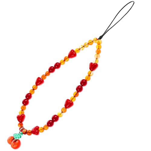 Mabor Kirsche Handyanhänger，Universal Handykette Kirsche Mobile Phone Charm Taschenanhänger Damen Schlüsselanhänger Cell Phone Pendant Chain Perlen Handgelenk Anti Verlust Handyband Handyzubehör von Mabor