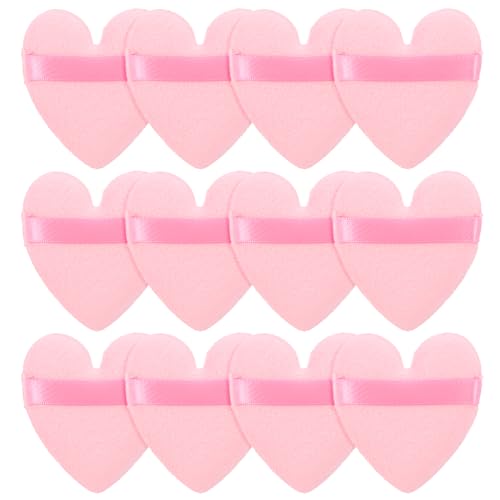Mabor Rosa Puderquaste, 12 Stück Herzförmige Make Up Schwamm für Setting Powder Weiche Wiederverwendbare Velours Puderquasten in Standardgröße Make Up Zubehör für Damen Mabor Rosa Puderquaste, 12 Stück Herzförmige Make Up Schwamm für Setting Powder Weiche Wiederverwendbare Velours Puderquasten in Standardgröße Make Up Zubehör für Damen von Mabor