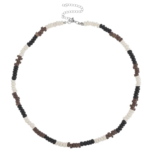 Mabor Summer Surferkette Herren，Muschelkette Damen Kokosnussschalen Holzkette Surferkette Herren Muschel Choker Kette Beach Schmuck Perlenschmuck von Mabor