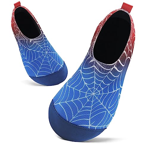 Badeschuhe Kinder Schwimmschuhe Wasserschuhe Schnell Trocknend Strandschuhe Aquaschuhe Hüttenschuhe für Jungen Mädchen Baby Beach Pool (Spinnennetz,13/13.5 UK Child,32/33 EU) von Mabove