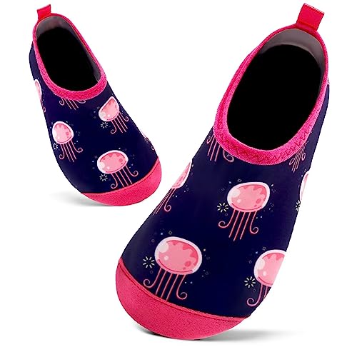 Badeschuhe Kinder Schwimmschuhe Wasserschuhe Schnell Trocknend Strandschuhe Aquaschuhe für Jungen Mädchen Baby Beach Pool(Quallen,1/2 UK Child,16/17 EU) von Mabove