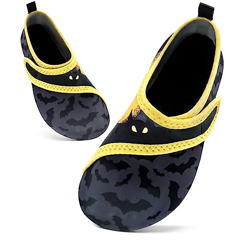Badeschuhe Kinder Schwimmschuhe Wasserschuhe Schnell Trocknend Strandschuhe Aquaschuhe für Jungen Mädchen Baby Beach Pool (Fledermaus Grau,5.5/6 UK Child,22/23 EU) von Mabove