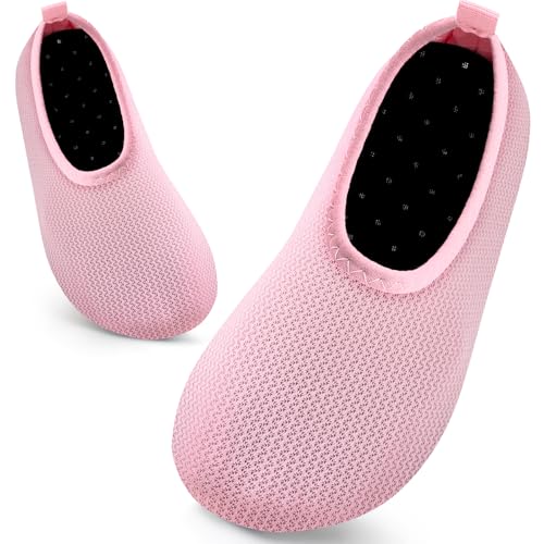 Badeschuhe Kinder Schwimmschuhe Wasserschuhe Schnell Trocknend Strandschuhe Aquaschuhe für Mädchen Baby Beach Pool(817 Pink,24/25 EU) von Mabove