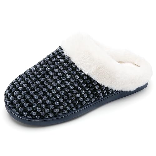 Hausschuhe Damen Winter Wärme Bequem Memory Foam Pantoffeln Indoor Home rutschfeste Kuschelig Weite Leicht Slipper(DC Grau,38/39 EU) von Mabove