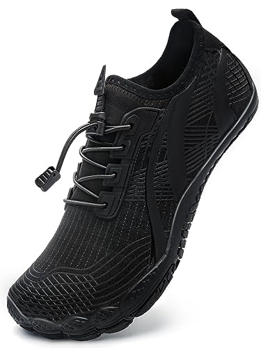 Mabove Herren Damen Barfussschuhe Badeschuhe Strandschuhe Schwimmschuhe Wasserschuhe Aquaschuhe für Wassersport Outdoor Fitnessschuhe Trekking(Schwarz 1922,44 EU) von Mabove