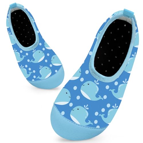 Mabove Badeschuhe Kinder Schwimmschuhe Wasserschuhe Schnell Trocknend Strandschuhe Aquaschuhe für Jungen Baby Beach Pool(Kleiner Wal Blau,16/17 EU) von Mabove