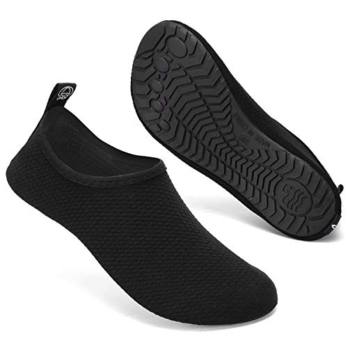 Mabove Badeschuhe Wasserschuhe Schwimmschuhe Herren Damen Strandschuhe Aquaschuhe Barfussschuhe Neopren Surfschuhe(Schwarz XSP,44/45 EU) von Mabove