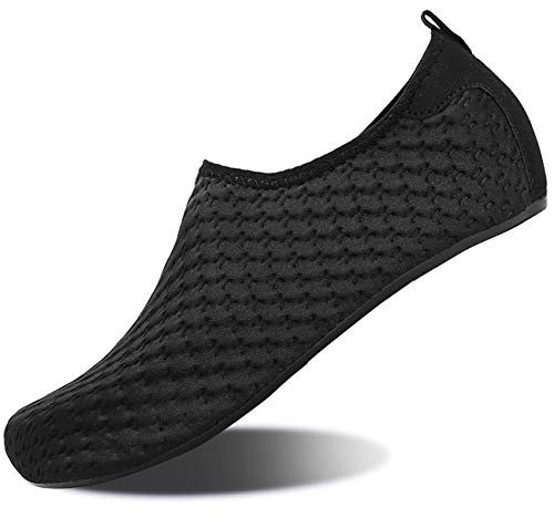 Mabove Badeschuhe Wasserschuhe Schwimmschuhe Damen Herren Strandschuhe Aquaschuhe Barfussschuhe Neopren Surfschuhe(Schwarz 902,46/47 EU) von Mabove