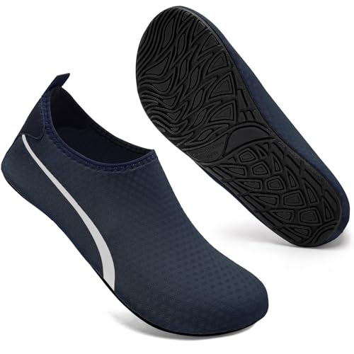 Mabove Badeschuhe Wasserschuhe Schwimmschuhe Herren Damen Strandschuhe Aquaschuhe Barfussschuhe Neopren Surfschuhe(LZ-Navy Blau,44/45 EU) von Mabove