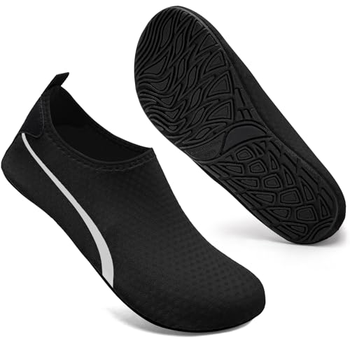 Mabove Badeschuhe Wasserschuhe Schwimmschuhe Herren Damen Strandschuhe Aquaschuhe Barfussschuhe Neopren Surfschuhe(LZ-Schwarz,40/41 EU) von Mabove
