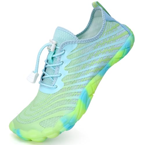 Mabove Damen Barfussschuhe Strandschuhe Badeschuhe Barfuß Schuhe Schwimmschuhe Wasserschuhe Aquaschuhe Surfschuhe für Wassersport Outdoor（Blaugrün,40 EU von Mabove