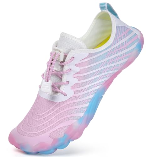 Mabove Damen Barfussschuhe Strandschuhe Badeschuhe Barfuß Schuhe Schwimmschuhe Wasserschuhe Aquaschuhe Surfschuhe für Wassersport Outdoor（Rosa Blau,36 EU von Mabove