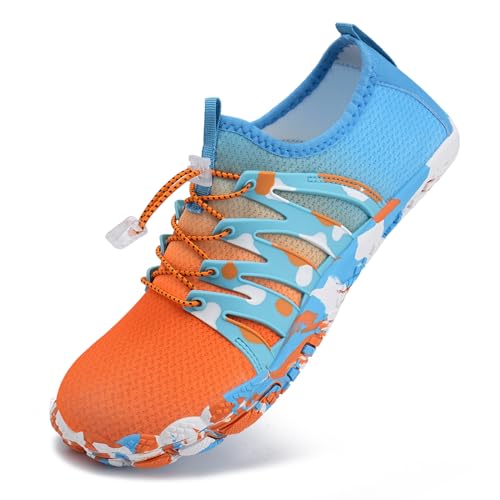 Mabove Herren Barfussschuhe Strandschuhe Badeschuhe Barfuß Schuhe Schwimmschuhe Wasserschuhe Aquaschuhe Surfschuhe für Wassersport Outdoor(Camouflage Orange,43 EU) von Mabove