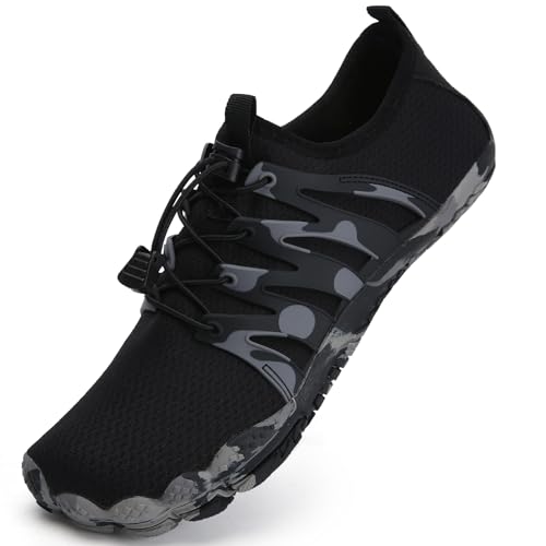 Mabove Herren Barfussschuhe Strandschuhe Badeschuhe Barfuß Schuhe Schwimmschuhe Wasserschuhe Aquaschuhe Surfschuhe für Wassersport Outdoor(Camouflage schwarz,43 EU) von Mabove