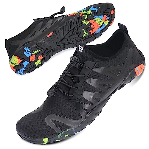 Mabove Strandschuhe Wasserschuhe Herren Schnell Trocknen Surfschuhe Schwimmschuhe Aquaschuhe Badeschuhe Barfussschuhe(Schwarz SD901,42 EU) von Mabove