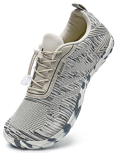 Mabove Herren Damen Barfussschuhe Badeschuhe Strandschuhe Schwimmschuhe Wasserschuhe Aquaschuhe für Wassersport Outdoor Fitnessschuhe Trekking(Beige Grau,40 EU) von Mabove