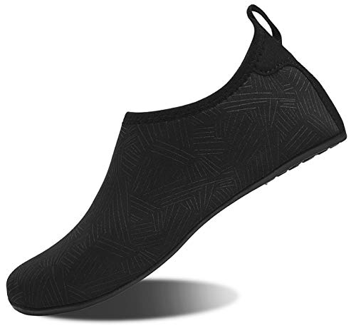 Mabove Badeschuhe Wasserschuhe Schwimmschuhe Damen Herren Strandschuhe Aquaschuhe Barfussschuhe Neopren Surfschuhe(Schwarz 893,46/47 EU) von Mabove