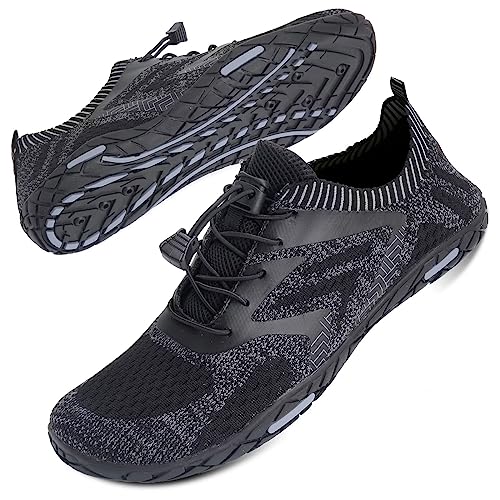 Mabove Strandschuhe Wasserschuhe Herren Schnell Trocknen Surfschuhe Schwimmschuhe Aquaschuhe Badeschuhe Barfussschuhe (B Schwarz 1006,39 EU) von Mabove