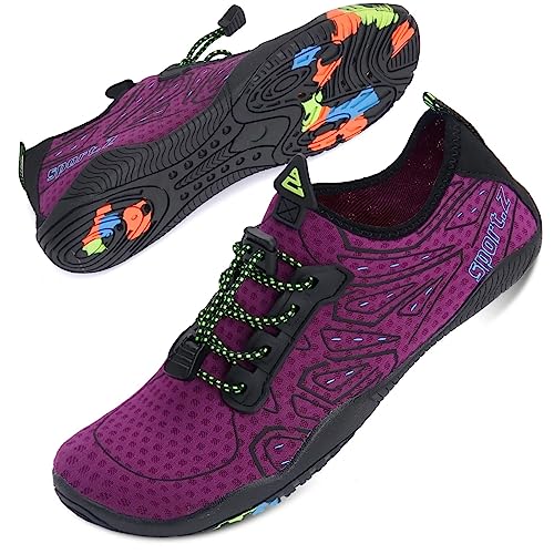 Mabove Strandschuhe Wasserschuhe Damen Schnell Trocknen Surfschuhe Schwimmschuhe Aquaschuhe Badeschuhe Barfussschuhe (Lila 222,39 EU) von Mabove