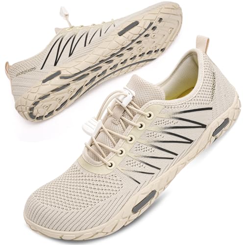 Mabove Strandschuhe Wasserschuhe Herren Schnell Trocknen Surfschuhe Schwimmschuhe Aquaschuhe Badeschuhe Barfussschuhe(Beige 361,44 EU) von Mabove