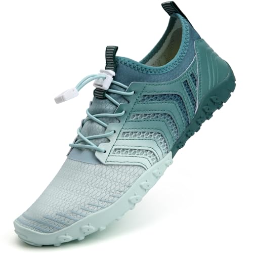 Mabove Strandschuhe Wasserschuhe Herren Schnell Trocknen Surfschuhe Schwimmschuhe Aquaschuhe Badeschuhe Barfussschuhe(Farbverlauf Grün,V011,42 EU) von Mabove