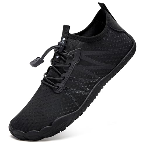 Mabove Wasserschuhe Damen Herren Badeschuhe Strandschuhe Barfussschuhe Barfuß Schuhe Schwimmschuhe Aquaschuhe Surfschuhe für Wassersport(Schwarz,38 EU) von Mabove
