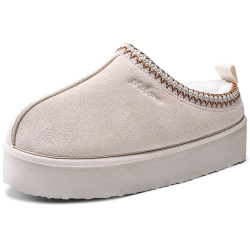 Plateau Hausschuhe Damen Warme Memory Foam Winter Plattform Slippers von Mabove