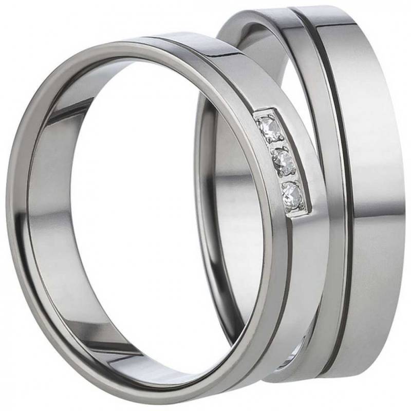Faszinierende Titanringe AB672-AB673 gravierbar von Mabro Steel